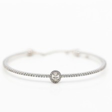 Messika Bracelet 750/18K or Blanc Diamants Env. 0,92ct H / Si ca.19cm Full Set