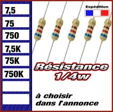 résistance 1/4w  (0,25w ) 7,5