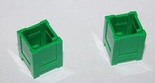 Lego 2 Green Container Box 2x2x2 ref 61780/sets 7208 7642 8404 4206 4204 10683