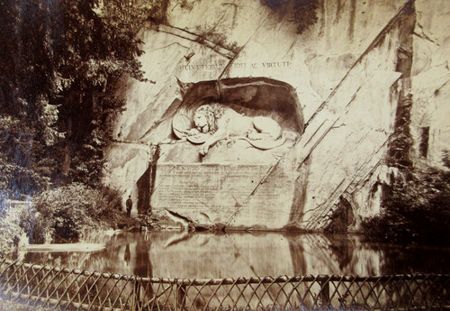 Lion lucerne monument - lucerne, albumen