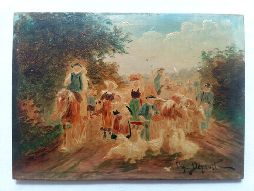 Huile sur bois peinture - bois,