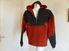 GROS SWEAT BLOUSON MARQUE DECATHLON POLAIRE EPAISSE GRENAT ET NOIR BON ETAT T.XL