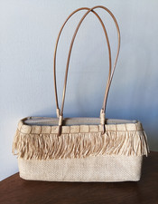 sac  vintage1960 à porter  à l'épaule  en raphia Très Bel Etat 33cm