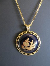 Pendentif rond porcelaine