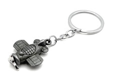 Porte-Clés Hélice D'Avion En Métal Gris