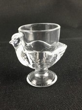 Coquetier verre ancien vintage