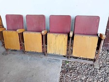 4 Fauteuils de théâtre, cinéma rouge d'un seul bloc, 