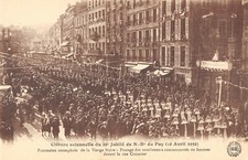 CPA 43 LE PUY 29e JUBILE PROCESSION TRIOMPHALE VIERGE NOIRE RUE CROZATIER