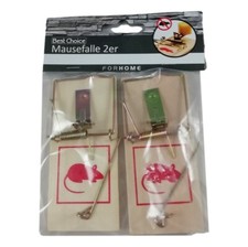 2 X Piège à Souris Rat Tapette Attrape Rongeur Souricière 10x4,5cm Dératisation