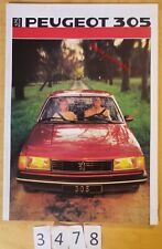 PEUGEOT 305 GL GLD GR SR SRD AUTOMATIC GT GTX Prospectus Fr 1986 28 pages