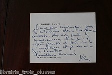 ✒ P.A.S. Suzanne BLUM avocate proche de Cocteau au journaliste André Calas