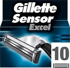 Pack 10 Lames GILLETTE "SENSOR EXCEL" Recharge Rasoir Rasage Lot Gilette Mach3 3