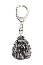 Bichon maltais, Maltese - Porte-clés argenté avec chien, décoration de sac à mai