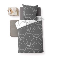 Housse de Couette - 140 x 200 cm + taie - Elton - Gris