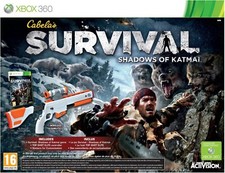 CABELAS SURVIVAL shadows of katmai (jeu+fusils+autocollants )  xbox 360