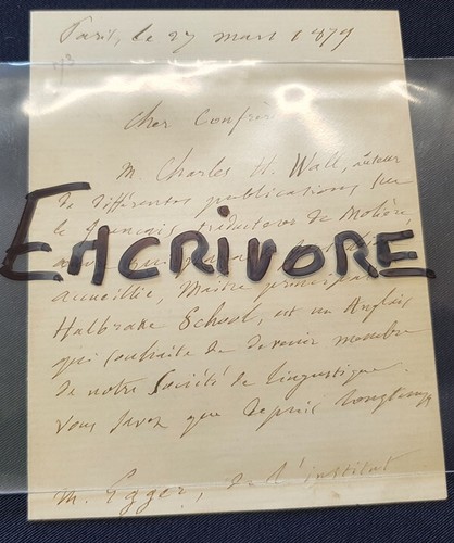 Lettre autographe signée - , de