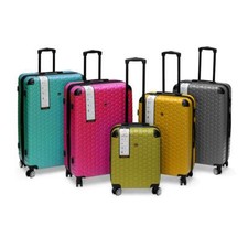 Valise de Voyage 4 Rouleaux Ensemble de Coffres 5 Parties Coque Rigide Chariot S