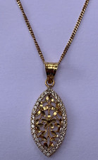 SUPERBE RARE PENDENTIF EN OR JAUNE 18 CARATS 750 AVEC PIERRES TAILLE BRILLANT !