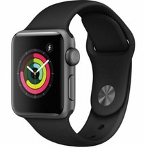Apple watch serie 3 42mm gps, bracelet silicone noir + chargeur USB-C + adaptate