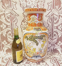 Fabrication Italienne ARDALT / grand vase en céramique 40 cm / décor chien Foo