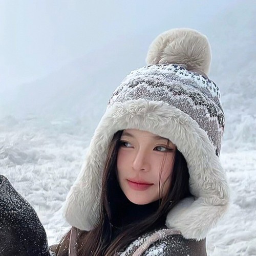Femme pompon tricoté chapeau - femme,