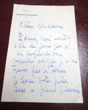 BERTHE BOVY Autographe Signé 1928 ACTRICE COMEDIE-FRANCAISE à CHARASSON