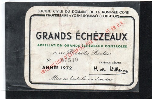 Etiquette grands echezeaux - grands,