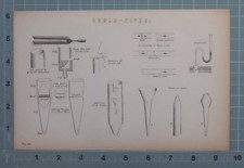 1880 Imprimé Orgue Tuyaux