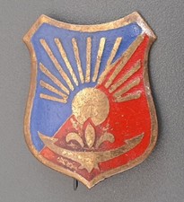Insigne 8° RA écu Allemand peint Régiment Artillerie 1945 ORIGINAL BAGDE