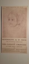 Buvard Pharmacie MINÉRALINE du Dr BAUD NÉO LAXATIF CHAPOTOT Jehan Clouet Marguer