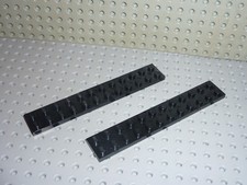 2 x LEGO Black Plate 2x12 ref 2445 Set 10221/7644/7664/6955/6584/10215/6473/3829