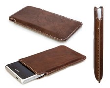 caseroxx Business-Line Poche pour Sony Xperia Z1 COMPACT en brun fait de Cuir a