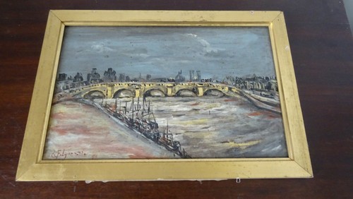 Huile sur panneau - , pont