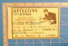 COURS PAR CORRESPONDANCE DETECTIVE EIDE PARIS publicité 1950 advert
