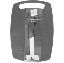 Ensemble Planche à Découper et Couteaux 2 en 1 Gris – Kitchen Korner