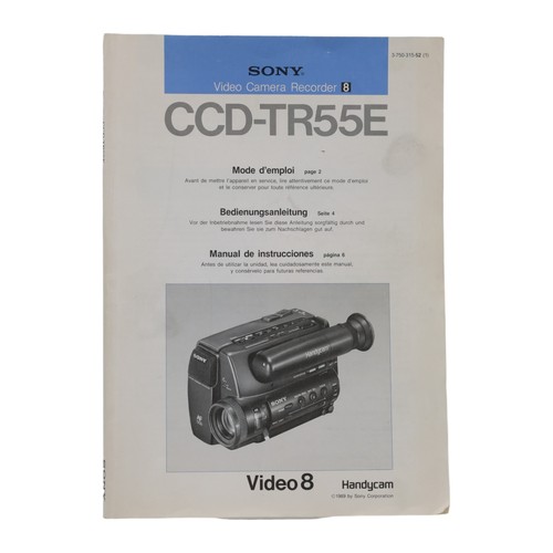 Mode emploi sony ccd - sony, ccd-tr55e