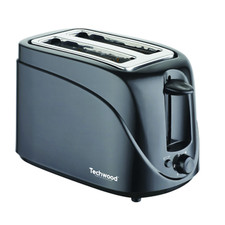 Grille-Pain 2 Vitre Four 700 W avec Tiroir à Miettes Stop Bouton Noir Robot Pain