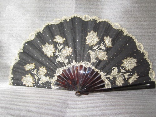 Ancien eventail dentelle - ancien,