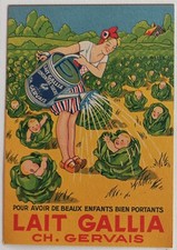 LAIT GALLIA Ch. GERVAIS CARTON DÉCOUPAGE PUBLICITÉ BÉBÉS CHOUX DÉCOUPIS
