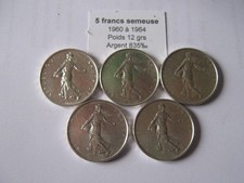 Lot de 5 Pièces de 5 Francs
