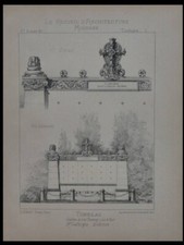 COUR CHEVERNY, TOMBEAU CIMETIERE - PLANCHE 1895 - LAFARGUE