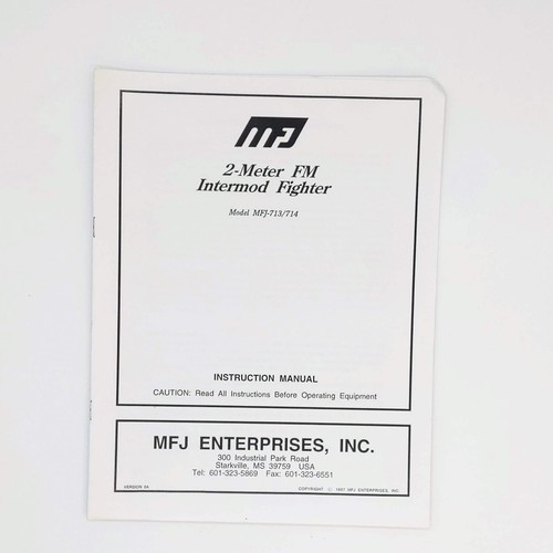 Mfj 713 - mfj-713/mfj-714, meter