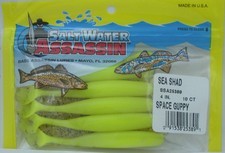 Bass Assassin SSA25389 4" Shad Marin 10 Pk Guppy Spatial