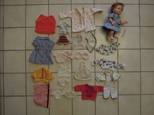 POUPEE POUPON CLODREY + LOT DE VETEMENT  NO BELLA NO GEGE  JOUET ANCIEN VINTAGE