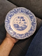 Assiette Ancienne REBUS Faience Céramique Lebeuf Millet Creil Montereau  19ème 