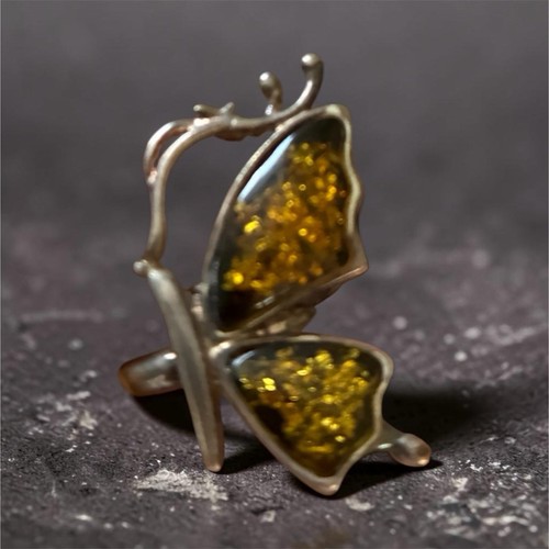 Bague sertie papillon - , en