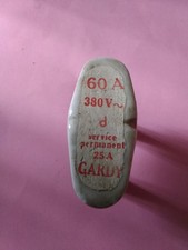 Porte Fusible Gardy Porcelaine Broche 9 mm Entraxe De 3cm Fusible 60 AMPÈRES 