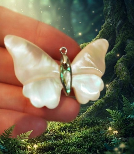 Pendentif papillon nacre - pendentif, cm