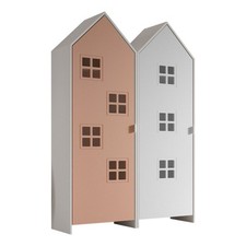 Pack - 2 Armoires Enfant "Casami Bruges" 171cm Rose & Blanc