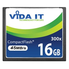 VIDA IT 16Go 16GB CF Carte Mémoire Haute Vitesse 300X 45MB/s Pour SLR Caméra